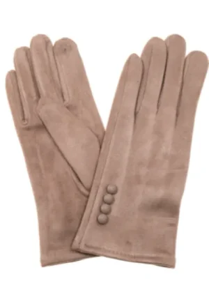 UNTUCKit Gloves, Scarves & Hats*Accessories By Park Lane Button Faux Suede Gloves