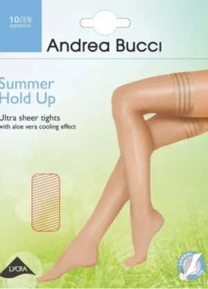 UNTUCKit Hosiery*Andrea Bucci 10D Summer Sheer Hold Up Stockings Natural