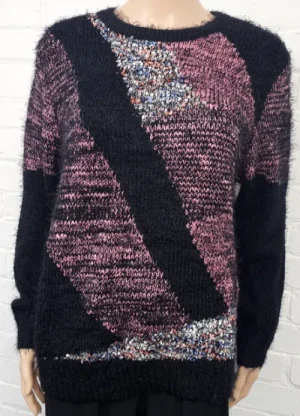 UNTUCKit Tops & Cardigans*Claudia C Block Print Fluffy Jumper Pink