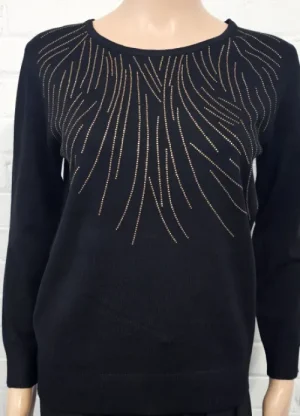 UNTUCKit Tops & Cardigans*Claudia C Claudia C And Gold Diamante Jumper Black