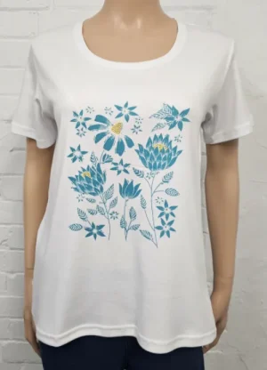 UNTUCKit Tops & Cardigans*Claudia C Flower Block Print T - Shirt White