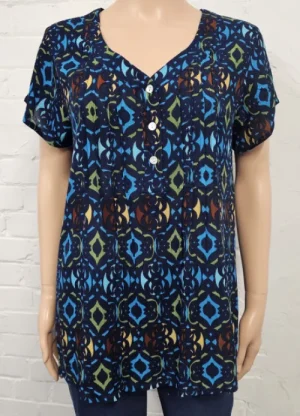 UNTUCKit Tops & Cardigans*Claudia C Patterned Crinkle Top Navy