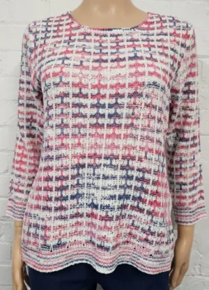UNTUCKit Tops & Cardigans*Claudia C Tape Yarn Round Neck 3/4 Sleeve Jumper Pink