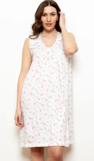 UNTUCKit Nightdresses*Cottonreal Fenell 100% Cotton Sleeveless Nightdress White