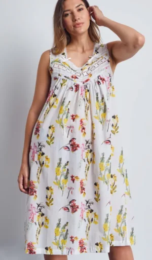 UNTUCKit Nightdresses*Cottonreal Gwen 100% Cotton Voile Sleeveless Nightdress Yellow