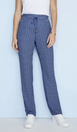 UNTUCKit Skirts & Trousers*Damart Crêpe Fabric Tie-waist Trousers Navy