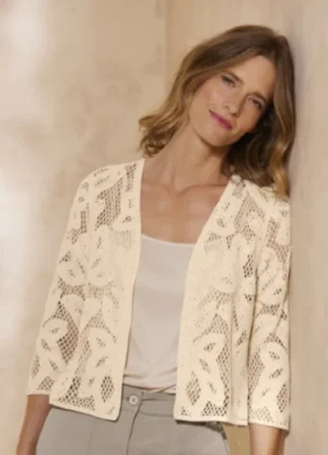 UNTUCKit Tops & Cardigans*Damart Crochet Cardigan Ivory
