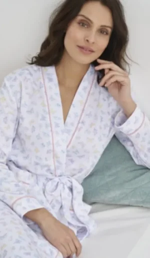 UNTUCKit Housecoats*Damart Print Tie Belt Waffle Housecoat Rose