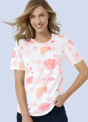 UNTUCKit Tops & Cardigans*Damart Printed 100% Cotton Floral T -Shirt Pink