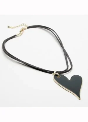 UNTUCKit Jewellery*Eliza Gracious Enamelled Heart Pendant Suede Cord Necklace