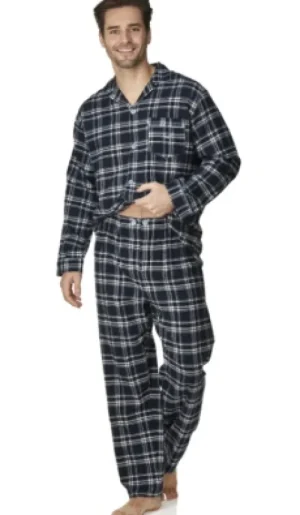 UNTUCKit Nightwear*Haigman Brushed Cotton Traditional Tailored Button Pyjamas