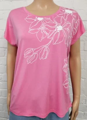 UNTUCKit Tops & Cardigans*Hepburn Floral Cascade Diamante T-Shirt Hot Pink