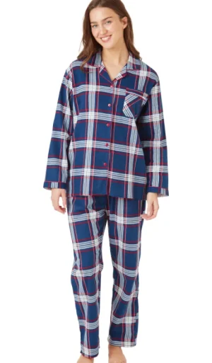 UNTUCKit Pyjamas*Indigo Sky Tartan Check Wincey Pyjama Navy