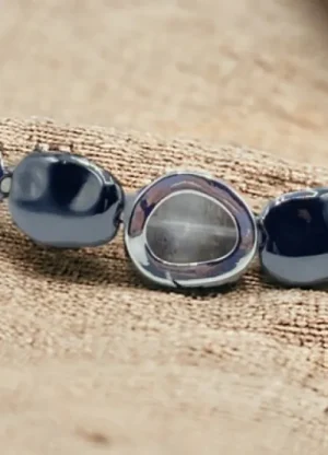 UNTUCKit Jewellery*Jess And Lou Silver & Pewter Pebble & Hoop Bracelet Multi