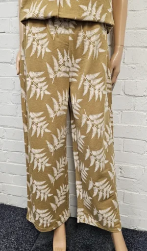 UNTUCKit Skirts & Trousers*Jessica Graaf Fern Printed Linen Look Trousers Stone