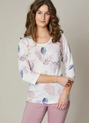 UNTUCKit Tops & Cardigans*Jessica Graaf Jessica Graaf Scoop Neck Tulip Print Top Lilac