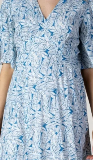 UNTUCKit Dresses*Jessica Graaf And Cream Tropical Printed Midi Dress Teal