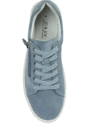 UNTUCKit Shoes & Slippers*Jo & Joe Ladies Cadiz Real Suede Blue Trainers Baby Blue
