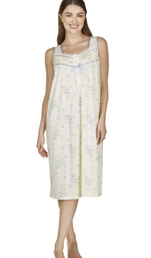 UNTUCKit Nightdresses*La Marquise Floral Breeze Cotton Rich Sleeveless Nightdress Yellow