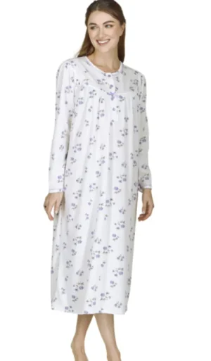 UNTUCKit Nightdresses*La Marquise Florentine Floral Cuddleknit Interlock Brushed Nightdress Lilac