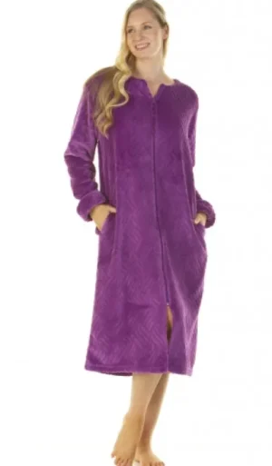 UNTUCKit Housecoats*La Marquise Midnight Tulip Zip Through Robe