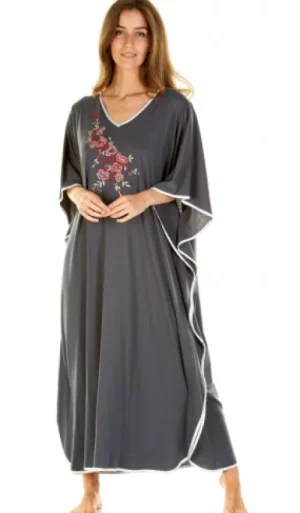 UNTUCKit Housecoats*La Marquise Roses Embroidered Kaftan