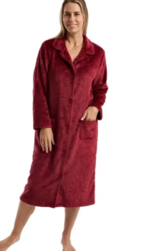 UNTUCKit Housecoats*Marlon Embossed Swirl Flannel Fleece Button Housecoat