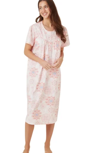 UNTUCKit Nightdresses*Marlon Geo Print 100% Cotton Jersey 46 Pink