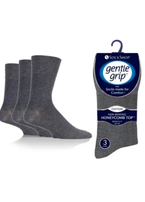 UNTUCKit Socks|Socks & Extras*Mens 3 Pack Gentle Grip Plain Socks Grey