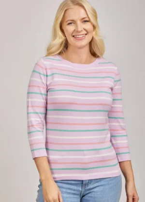 UNTUCKit Tops & Cardigans*Mudflower Boat Neck Stripe Jumper Lilac