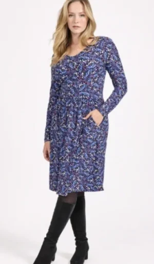 UNTUCKit Dresses*Mudflower Butterfly Print Soft Touch Dress Brown