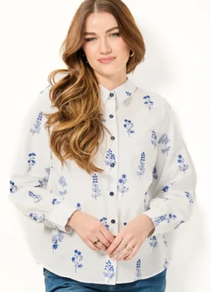 UNTUCKit Tops & Cardigans*Mudflower Embroidered Floral Shirt Blue