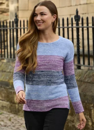 UNTUCKit Tops & Cardigans*Mudflower Marl Colour Block Jumper Blue