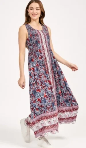 UNTUCKit Dresses*Mudflower Sleeveless Floral Print Summer Dress