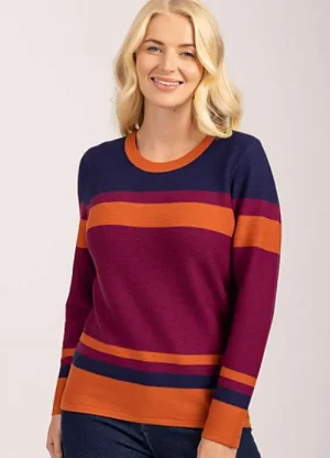 UNTUCKit Tops & Cardigans*Mudflower Stripe Ribbed Jumper Navy