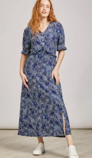 UNTUCKit Dresses*Mudflower Tea Style Confetti Dress Blue