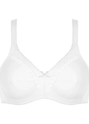 UNTUCKit Bras*Naturana 100% Cotton Soft Rib Jersey Bra White