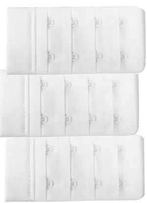 UNTUCKit Bras*Naturana 3 Pack Bra Extender Wide Two Hook & Eye White
