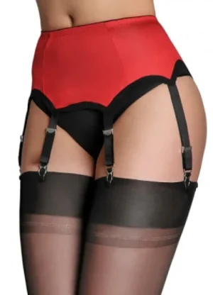 UNTUCKit Suspender Belts*Nylon Dreams 6 Strap Plain Suspender Belt