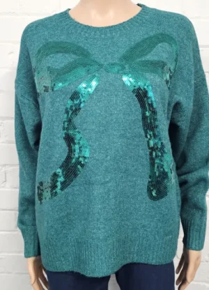 UNTUCKit Tops & Cardigans*Paramour Sequin Bow Jumper Green