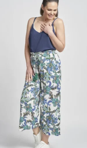 UNTUCKit Skirts & Trousers*Pinns Printed Crinkle Culotte Green