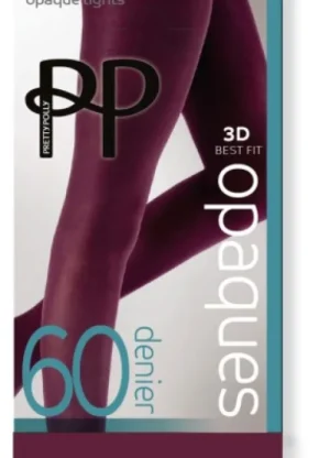 UNTUCKit Hosiery*Pretty Polly 3D Best Fit Premium Opaque 60 Denier Tights