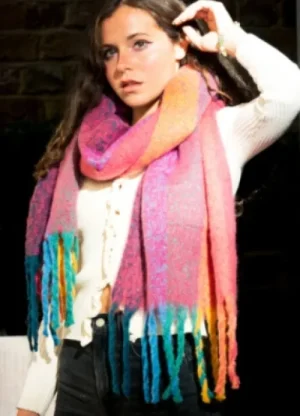 UNTUCKit Gloves, Scarves & Hats*Pure Fashions Bright Stripe Chunky Cosy Scarf