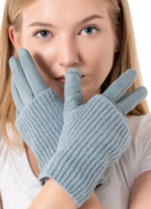 UNTUCKit Gloves, Scarves & Hats*Pure Fashions Double Layer Faux Suede Gloves Teal