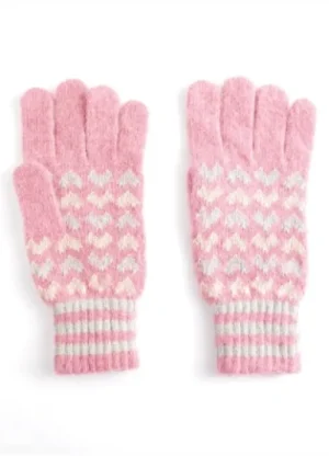 UNTUCKit Gloves, Scarves & Hats*Pure Fashions Heart Gloves Pink