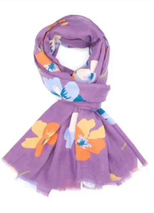 UNTUCKit Gloves, Scarves & Hats*Pure Fashions Violas Print Scarf Purple