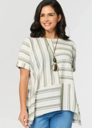 UNTUCKit Tops & Cardigans*Saloos Cotton Extended Shoulder Top Khaki