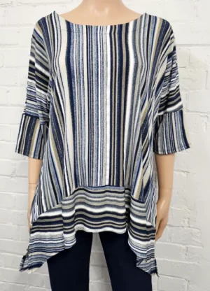 UNTUCKit Tops & Cardigans*Saloos Light Weight Stripe Print Top Navy