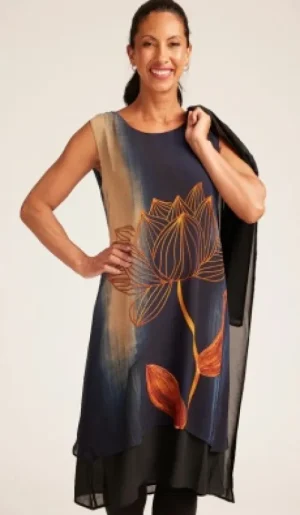 UNTUCKit Dresses*Saloos Soft Jacket & Sleeveless Dress Set Rust