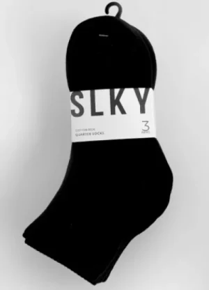 UNTUCKit Socks*Silky Quarter Cotton Rich Socks 3 Pack Black
